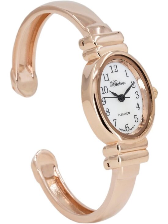Women\'s Rose Gold Analog Quartz Pearl Dial Sophisticated Cuff Bracelet Watch main image 4